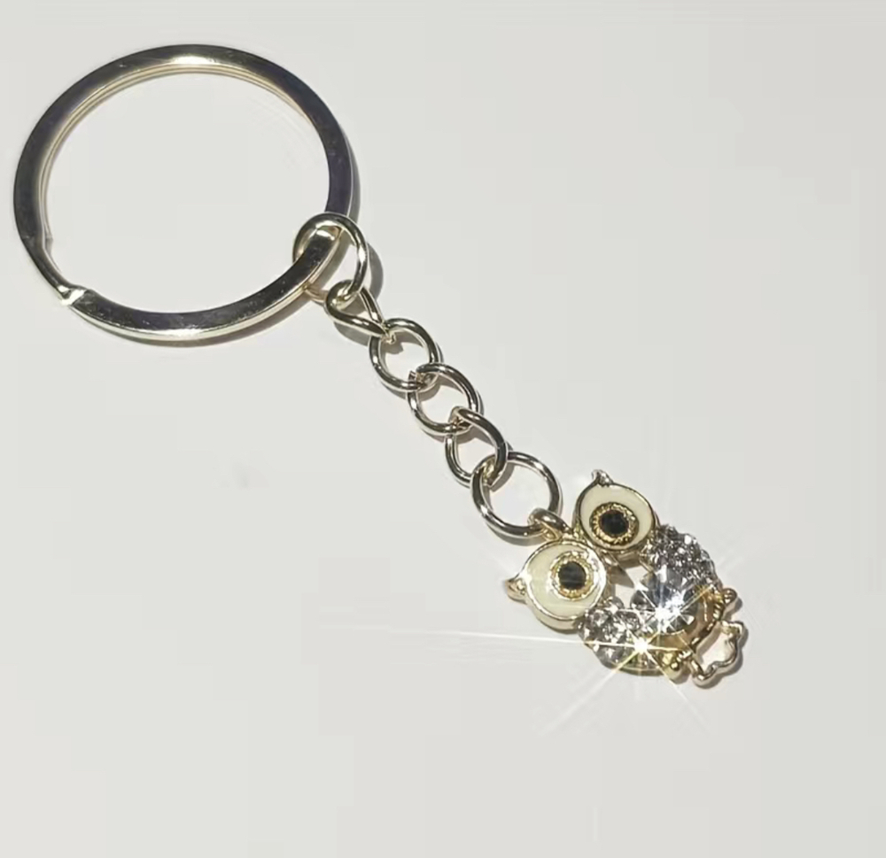 3/$25 Rhinestone Owl Keychain NEW - Picture 2 of 3